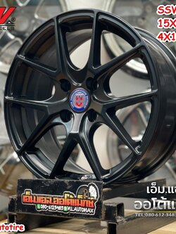 ล้อแม็กซ์ SSW HRE S308 ล้อแม็กซ์ขอบ15 กว้าง6.5 ออฟ35 4รู100 สีดำด้าน งานStamford Sport Wheel