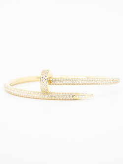 **Sold** แหวน Cartier Juste Un Clou Bracelet with Pave Diamond ทองคำ18K ไซส์ 16# (Used) +กล่องและการ์ดไทย2022