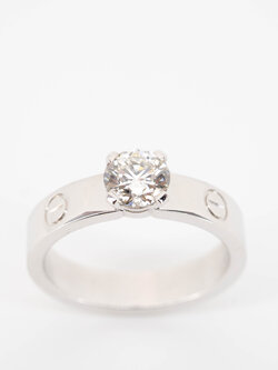 แหวน Cartier Love Solitaire ring 0.60ct H VS1 ทองขาว18K ไซส์ 50# (Used) +กล่องและการ์ด2021และใบเซอร์GIA