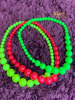 สร้อยคอ(หน้าร้านอยู่รัชดา)P011 สร้อยคอมุก สร้อยคอเด็ก มุกสีสี สีสันน่ารัก