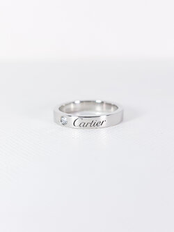 แหวน Cartier C De Cartier Band with Diamond Platinum950 ไซส์ 47# (Used)+การ์ด