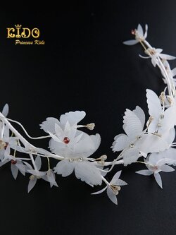 คาดผมเด็ก(หน้าร้านอยู่รัชดา)KF614เส้นคาดผม ประดับผม ดอกไม้ผีเสื้อสีขาว