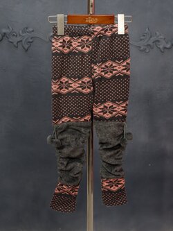 กางเกงเด็ก*มีหน้าร้าน ตรงปก พร้อมส่ง*ZHP0022 สีเทา ผ้าพิมพ์ลาย คั่นกลางผ้าย่นห้อยปอมๆน่ารักมากคะ