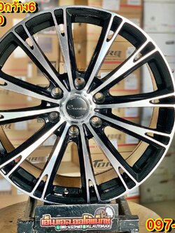 ล้อแม็กใหม่ขอบ20 VIP Crown กว้าง6 ออฟ20 6รู139 สวยหรู ไม่ล้น สีดำก้านกลึงขอบเงา