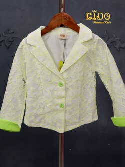 เสื้อคลุมเด็ก *มีหน้าร้าน ตรงปก พร้อมส่ง*6602 แขนยาวสีเขียวสะท้อนแสง คอปก แขนพับ น่ารักมาก