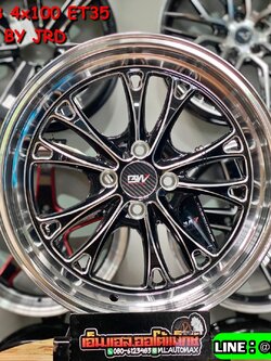 ล้อแม็กขอบ17 BRIGHTWHEEL BW44 Made In Thailand 17x8 ET35 4x100 สีดำขอบเงา LP-B(MC)