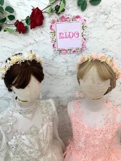 ssคาดผมเด็ก(หน้าร้านอยู่รัชดา)KF514เซ็ตคาดผมดอกไม้สีขาว สีโอรสประดับด้วยแมลงปอสีทอง มาพร้อมกับต่างหู น่ารักเข้าเซ็ต