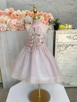 ชุดราตรีเด็ก(หน้าร้านอยู่รัชดา ลองได้ถ่ายรูปจากชุดจริง)W18820 สีม่วงอมชมพู กระโปรงหน้าสั้นหลังยาว