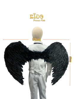 ปีกเด็ก *มีหน้าร้าน ตรงปก พร้อมส่ง *W04 ปีกนางฟ้าไซส์M(80*60)ขนนกสีดำ ทรงโค้ง แสนสวย พร็อพสำหรับตกแต่งชุดนางฟ้าน่ารัก