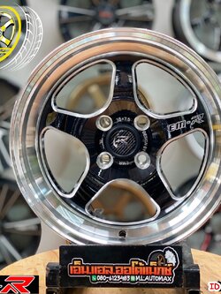 ล้อแม็กซ์ Emotion-R รุ่นW1R ล้อขอบ15 กว้าง7.5 ออฟ35 4รู100 สีดำขอบเงา(BMSP)