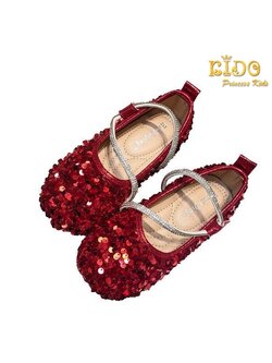 รองเท้าเด็กออกงาน*มีหน้าร้านอยู่รัชดา ลองได้ เปลี่ยนได้ *H052สีแดง เลื้อมวิ้งๆ สายคาดเพชร สวยแช่บมาก