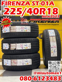 ยางใหม่FIRENZA ST01A 225/40R18 ยางใหม่ปี2023 (4 เส้น)🔥🔥PROMOTION🔥🔥