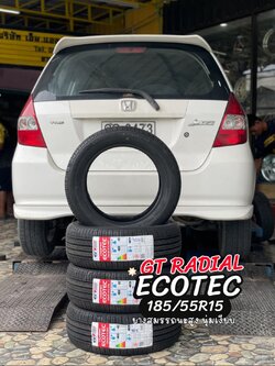 🚘 #HONDA_JAZZ เปลี่ยนยาง 🛞 #GT RADIAL ECOTEC 185/55R15