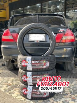 #MITSUBISHI_LANCER เปลี่ยนยาง #KINTO_FORZA001_205/45R17 #บริการตั้งศูนย์❤️