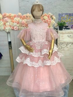 ชุดราตรีเด็ก(หน้าร้านอยู่รัชดา ลองได้ถ่ายรูปเองจากชุดจริง)W19022 สีโอรส กระโปรงยาวฟู ติดเกร็ดวิ้งวั้ง สวยอลังการงานเจ้าหญิง