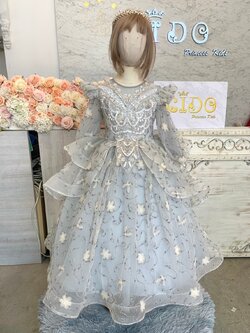 ชุดราตรีเด็ก(หน้าร้านอยู่รัชดา ลองได้ถ่ายรูปจากชุดจริง)W18906 สีเทา หน้าอกติดกลิตเตอร์เพชรวิ้งๆ ชุดยาว กระโปรงยาวฟู สวยหรูสุดๆ