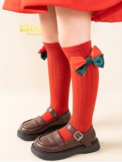 ถุงเท้าคริสต์มาส(มีหน้าร้านอยู่รัชดา)M219 สีแดง ถุงเท้าเด็ก