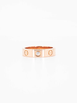 แหวน Cartier Love band 1Diamond ทองชมพู18K ไซส์ 48# (Used)