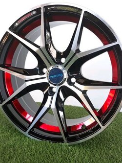 ล้อแม็กซ์ใหม่ขอบ15 อันเดอร์คัตแดง ลายYakuza ขนาด4รู100