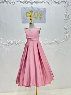 ชุดราตรีเด็ก(หน้าร้านอยู่รัชดา ลองได้ถ่ายรูปจากชุดจริง)W19047สีชมพู ด้านหลังสลับสี กระโปรงยาว เรียบหรู