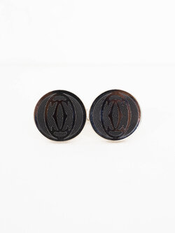 กระดุมข้อมือ Cartier Double C Logo Decor Cufflinks 925 (Used) +กล่องและการ์ด2022