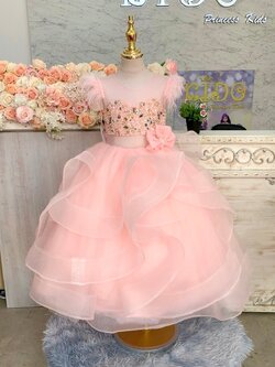 ชุดราตรีเด็ก(หน้าร้านอยู่รัชดา ลองได้ถ่ายรูปจากชุดจริง)W19039สีโอรส ลุคเจ้าหญฺิงชุดนี้เลยจร้า