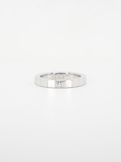 แหวน Cartier Lanieres 1diamond ทองขาว18K ไซส์ 49# (Used)