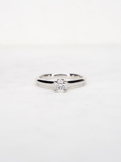 แหวน Tiffany & Co. Lucida Solitaire ring Platinum 950 with 0.30carat G VVS1 Diamond กล่อง+Certificate ไซส์49# (Used)
