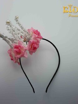 ที่คาดผมเด็ก(หน้าร้านอยู่รัชดา)KF27 ที่คาดผมเด็กดอกไม้สีชมพู หวานๆน่ารัก