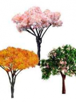 ต้นไม้จิ๋ว สูง 5-7 ซ.ม. ชุด 3 ต้น (3 สี)