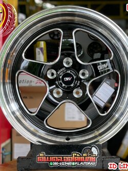 ล้อแม็กขอบ17 BRIGHTWHEELS BW18 Made In Thailand 17x8 5x114.3 ET35 สีดำขอบเงา LP-B(MC)