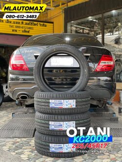 🚘 #BENZ_C200🛞#เปลี่ยนยาง #OTANI #KC2000 225/45R17 #บริการตั้งศูนย์ล้อ🛞