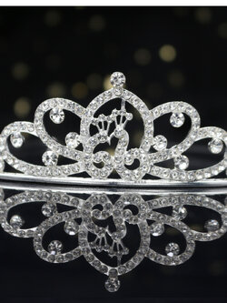 คาดผมเพชร(หน้าร้านอยู่รัชดา)KF703 สีเงิน มงกุฏเพชร ประดับผม