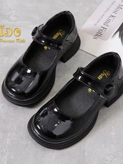 รองเท้าเด็ก(หน้าร้านอยู่รัชดา ลองได้)H183 สีดำ คาดกระดุม สวยสุดเก๋