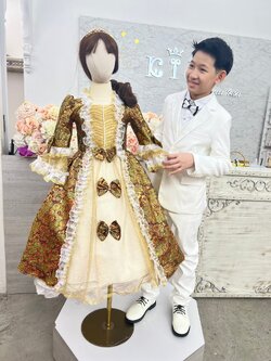 ชุดเดินแบบเด็ก*หน้าร้านอยู่รัชดา ลองได้ถ่ายรูปจากของจริง*W19012 สีน้ำตาล ยุควิคตอเรีย กระโปรงยาว