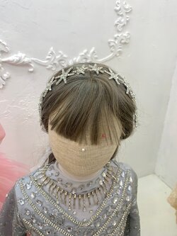 คาดผมลายดาว*ร้านอยู่รัชดา ลองได้*KF655 สีเงิน ประดับผม