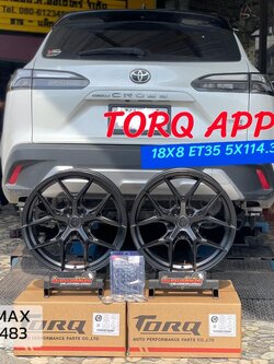 #TOYOTA_CROSS เลือกติดตั้ง ล้อแม็กใหม่ขอบ18 #TORQ #APP #Model VL2 BY #LENSO 18x8 ET35 5x114.3 สีดำ