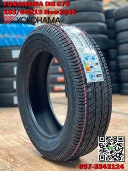 YOKOHAMA E70 185/60R15 ยางใหม่ปี2020 ยางคุณภาพดีนุ่มเงียบ