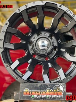 ล้อแม็กซ์ใหม่ลายออฟโรด ขอบ16 HM8 กว้าง8.5 ออฟ0 6รู139.7 สีดำ