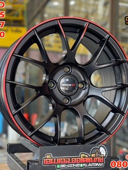 ล้อแม็กซ์ใหม่ขอบ15" #INFERNO Model5005 15x7 ET32 4x100 สีดำขอบแดง
