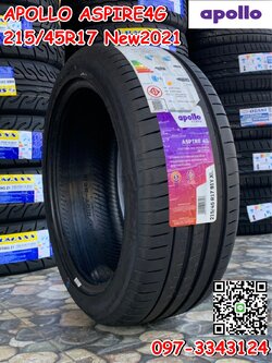 ยางใหม่ 215/45R17 APOLLO ASPIRE4G ยางใหม่ปี2021