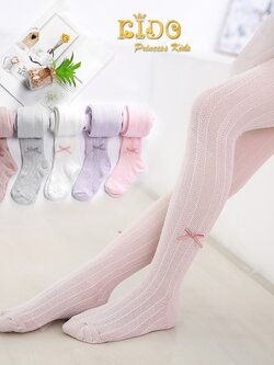 ถุงน่องเด็ก(หน้าร้านอยู่รัชดา)L053 สีชมพูเข้ม ถุงน่องเนื้อไหมพรมลายลง