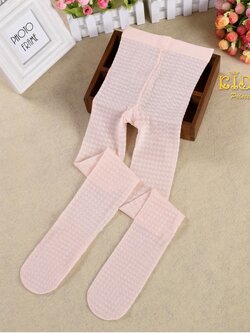 ถุงน่องเด็ก(หน้าร้านอยู่รัชดา)L056 สีชมพู เนื้อซีทรูแฉก