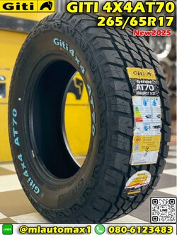 ยางจีที สายลุย หล่อดุดัน 265/65R17 GITI 4x4 AT70 ยางAllTerrian ตัวหนังสือสีขาว ยางใหม่ปี2025