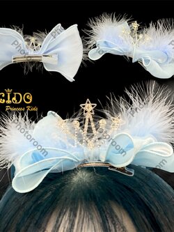 กิ๊บติดผม(หน้าร้านอยู่รัชดา)KF750 สีฟ้า มงกุฎเด็ก ประดับผม