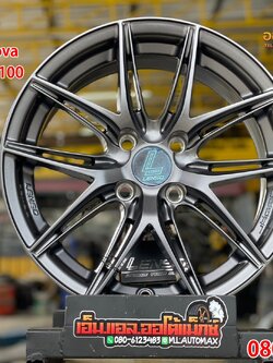 ล้อแม็กซ์ลายใหม่ขอบ15 Lenso Jager Nova กว้าง7 ออฟ+35 4รู100 สีเทากัน