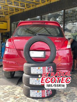🚘 #SUZUKI_SWIFTเปลี่ยนยาง 🛞 #GT RADIAL ECOTEC 185/55R16 🛞 #บริการตั้งศูนย์✔️