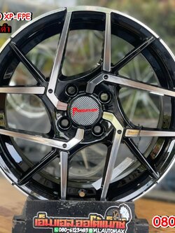 ล้อแม็กใหม่ขอบ15 ล้อไทยPREDATOR PD42 กว้าง7 ออฟ35 4รู100 XP-FPE สีดำขอบเงากลึงกลึงเงาตัดก้านดำ