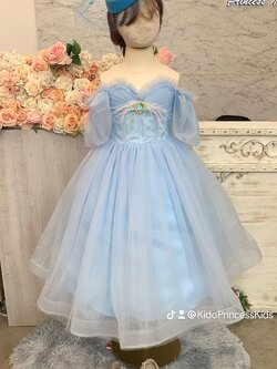 ชุดราตรีเด็ก(ร้านอยู่รัชดา ลองได้ถ่ายรูปจากชุดจริง)W19063 สีฟ้า ชุดเจ้าหญิง