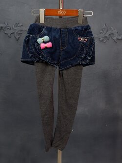แลคกิ้งเด็ก*มีหน้าร้าน ตรงปก พร้อมส่ง*621 สีเทากางเกงขาสั้นน้ำเงินกระเป๋าแต่งระบาย ผ้าเรียบ นุ่มนิ่มน่าใส่